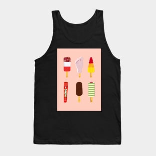 Mix of Ice lollies pastel salmon background Tank Top